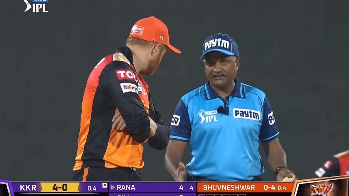 IPL 2021: SRH Vs KKR, argument between Bairstow and the leg umpires