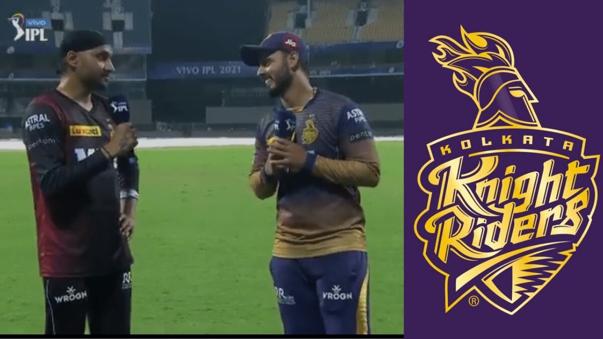 IPL 2021: Nitish Rana sings in the post match presentation, Harbhajan Singh sings along