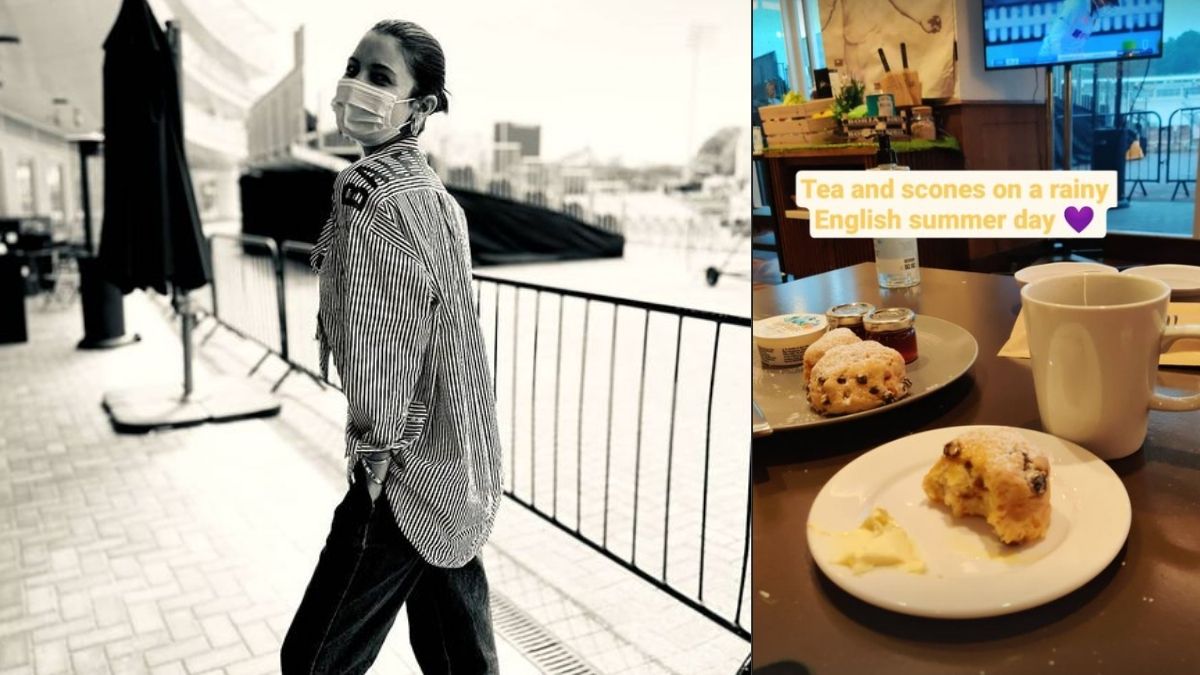 Anushka Sharma watches Virat Kohli play while relishing tea and scones