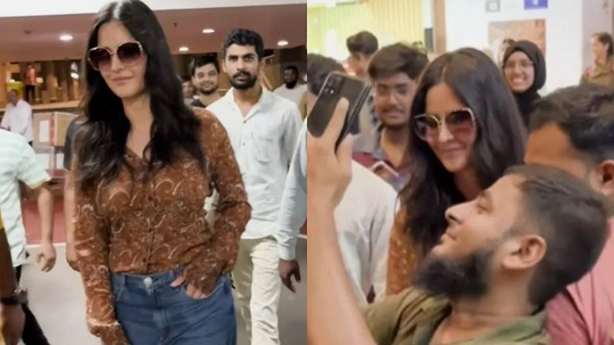Katrina Kaif mobbed by fans at the airport; Actress’s manager pushes fans away