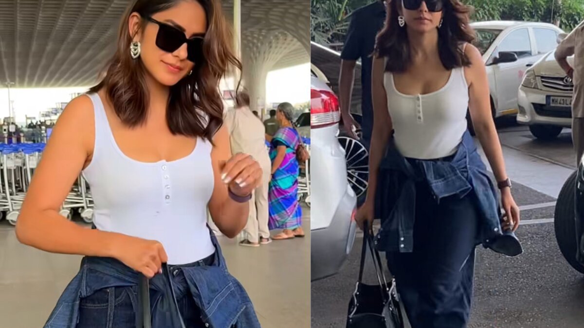 Mrunal Thakur Turns Heads with Her Cool Streetwear Look at Mumbai Airport