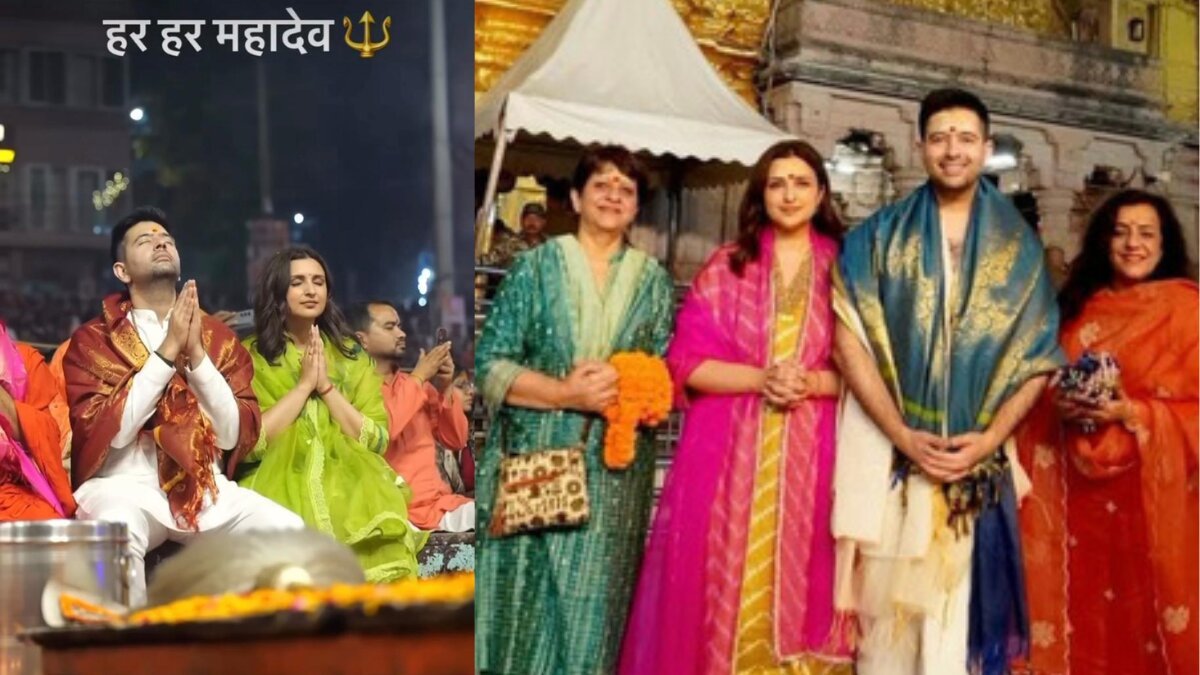 Parineeti Chopra and Raghav Chadha Seek Blessings at Kashi Vishwanath on Maha Shivratri