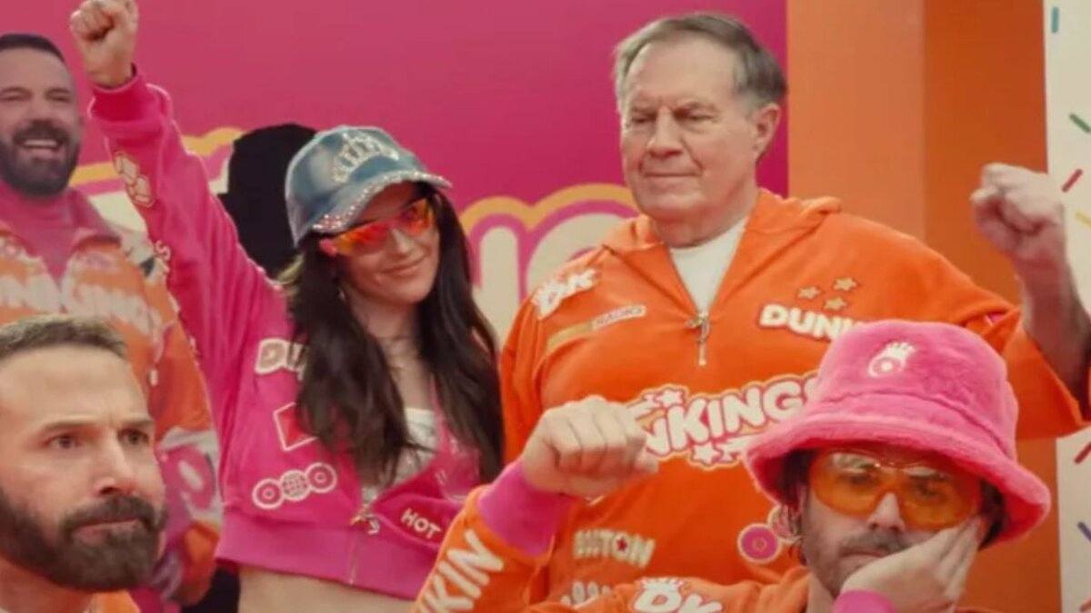 Bill Belichick and Girlfriend Jordon Hudson Join Ben Affleck and More in Dunkin’s Super Bowl Ad