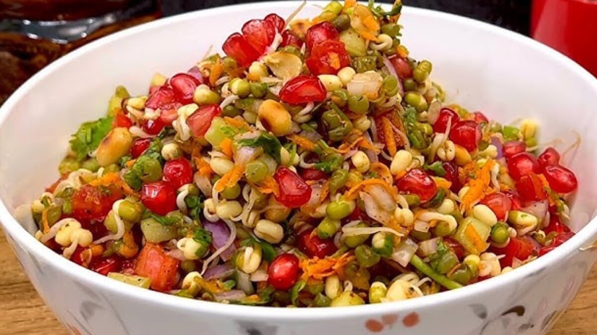 Toss together pomegranate and moong sprout salad in 5 refreshing steps