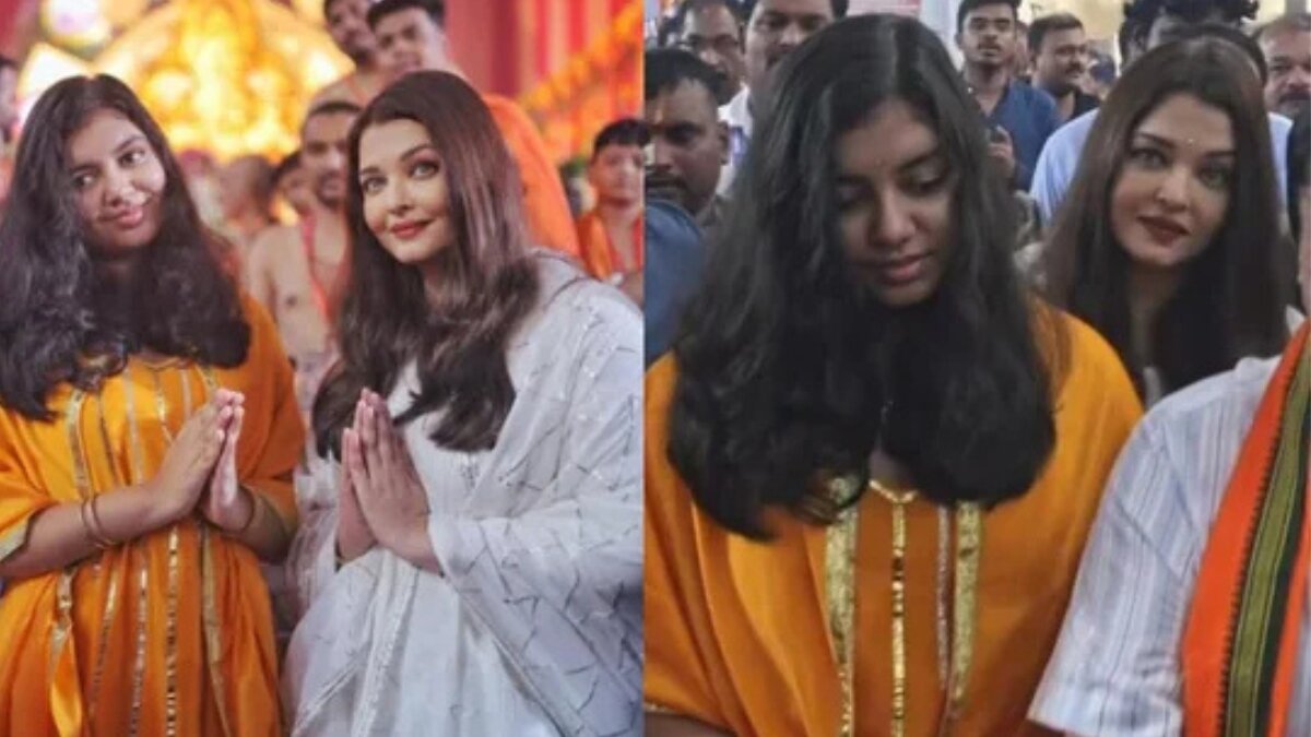 Aishwarya Rai and daughter Aaradhya seek Ganpati blessings at GSB pandal in Mumbai