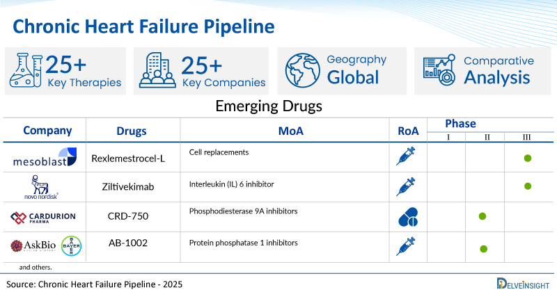 Chronic Heart Failure Clinical Trial Pipeline Shows Potential with Active Contributions from 25+ Key Companies | DelveInsight