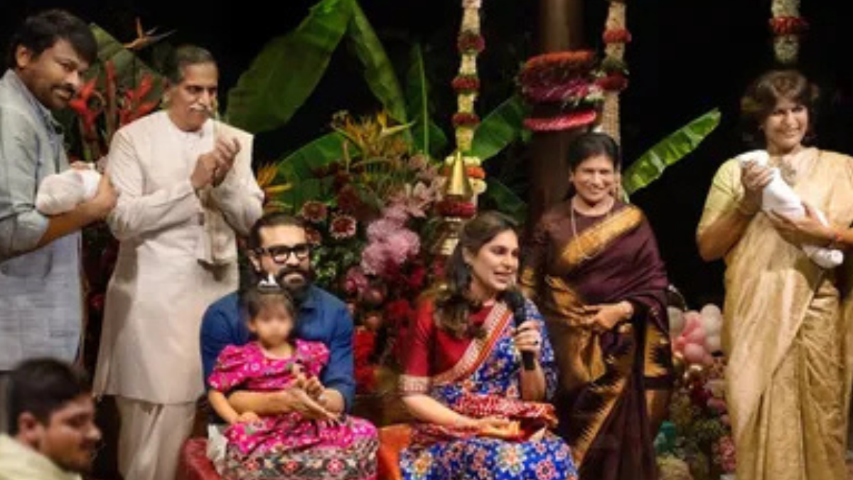 Chiranjeevi reveals names of Ram Charan and Upasana’s twins; shares first photo from naming ceremony